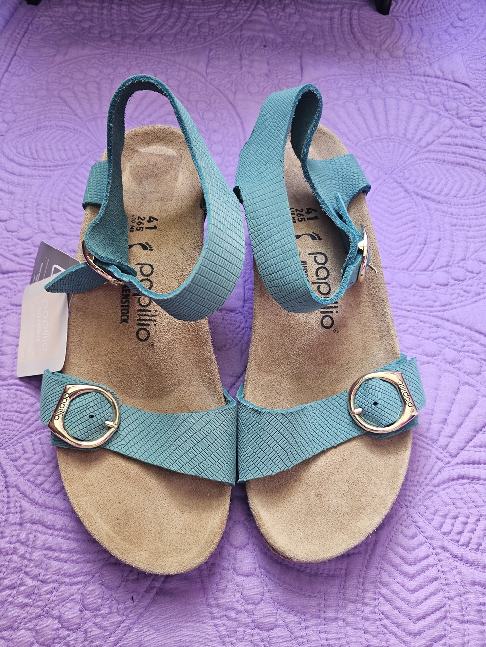 Birkenstock Papillio Teal Buckle Strap Women’s Sandals US Size 10, 41.
